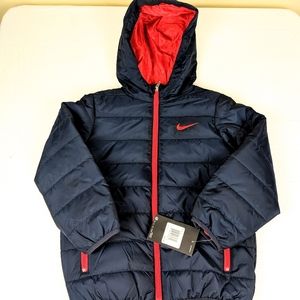 New Nike Boys Quilted Hooded Jacket sz 7